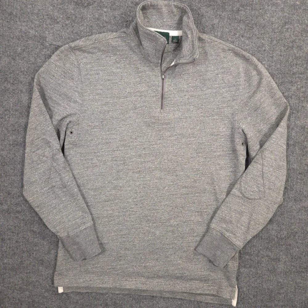 J Crew Half Zip Rugby Shirt Mens XS Gray Oarsman 11oz Cotton‎ Jersey Tennis Tail
